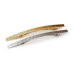 Barrette Fine Longue Métal Strié 11cm