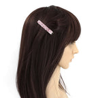 Pince à cheveux bec paillettes 6cm - rose