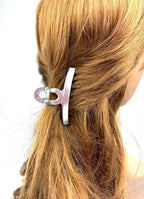 Lot de 2 pinces cheveux métallisées 8cm