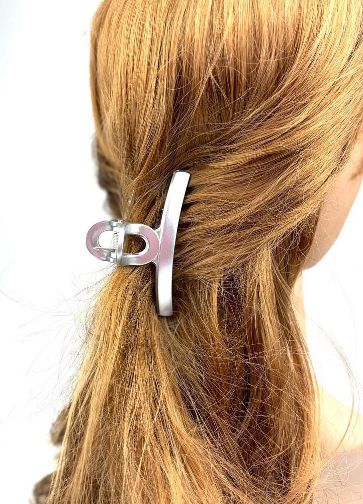 Lot de 2 pinces cheveux métallisées 8cm