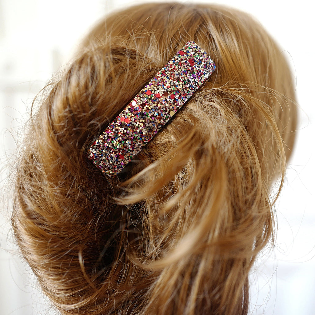 Barrette cheveux 9cm paillettes