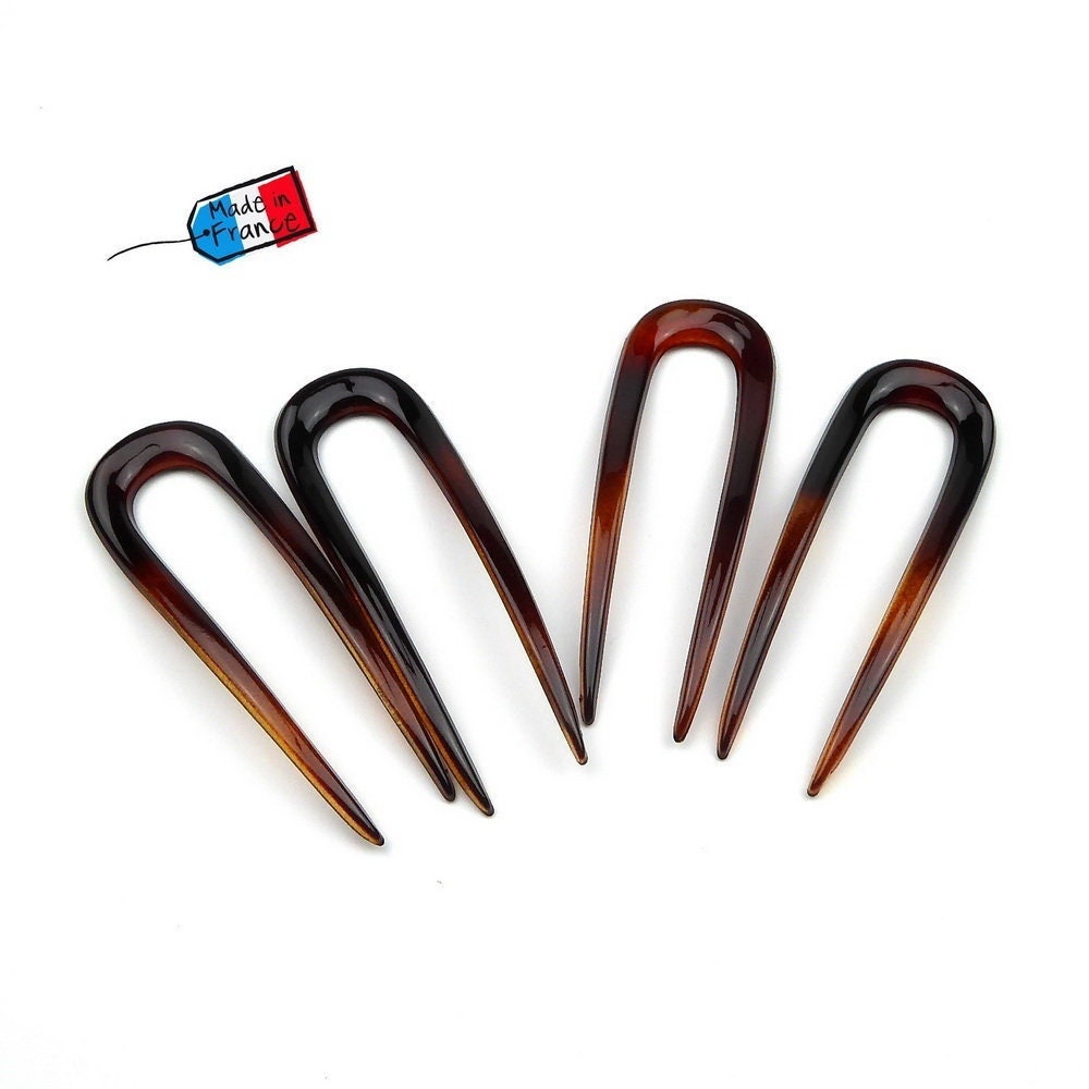 Lot de 4 pics épingles cheveux 8cm Made in France