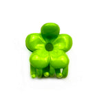 Pince cheveux crabe motif fleur 4.5cm vert