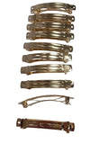Barrettes montures "clip Paris" 8cm doré - Lot de 10
