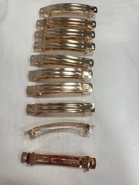 10 barrettes montures "clip Paris" 8cm doré