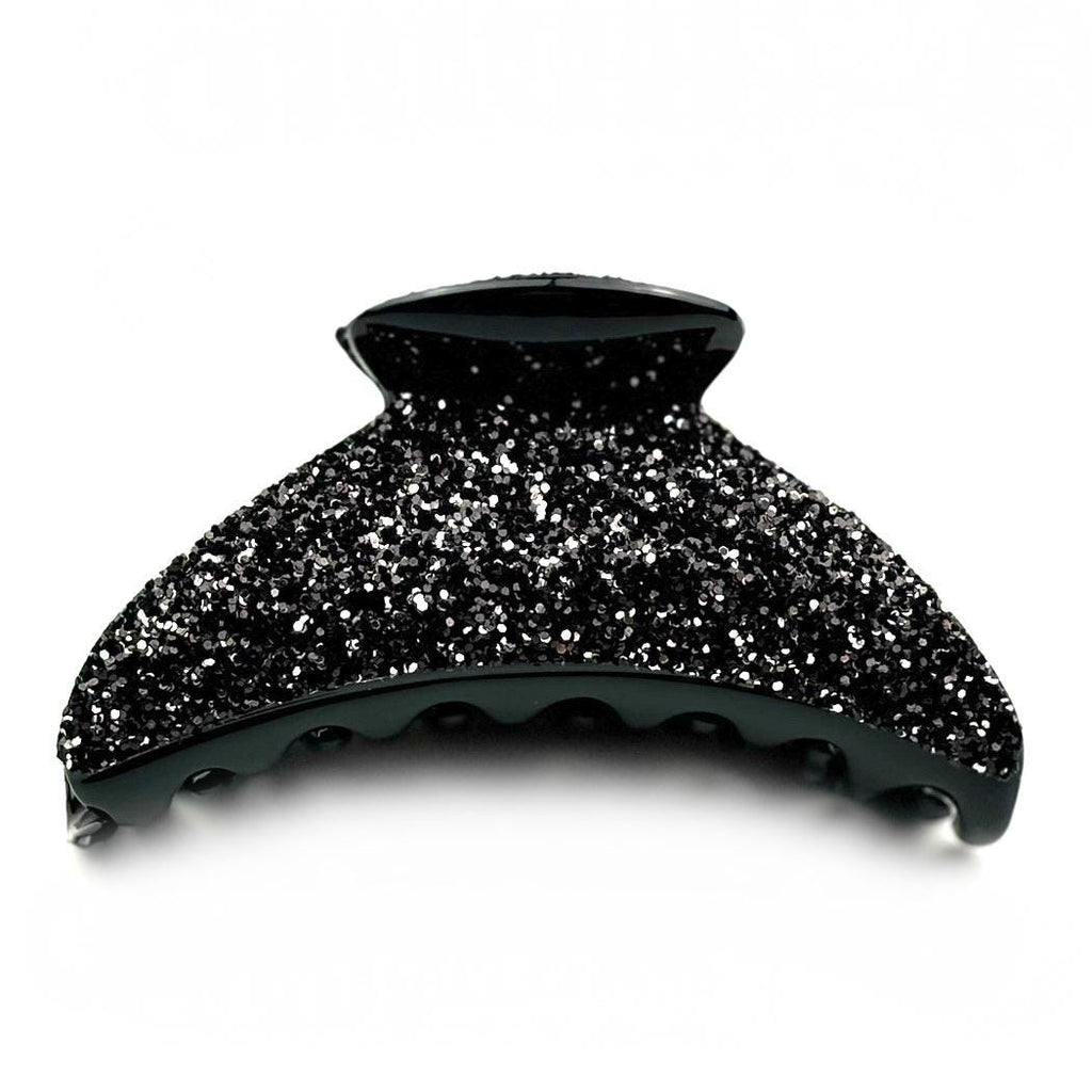 Pince à cheveux crabe paillette 9cm - noir