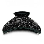 Pince à cheveux crabe paillette 9cm - noir