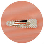 Barrette cheveux perles clic clac 7,5cm, qualité premium