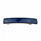 Barrette Cheveux Émail Bleu 9cm Métal Doré