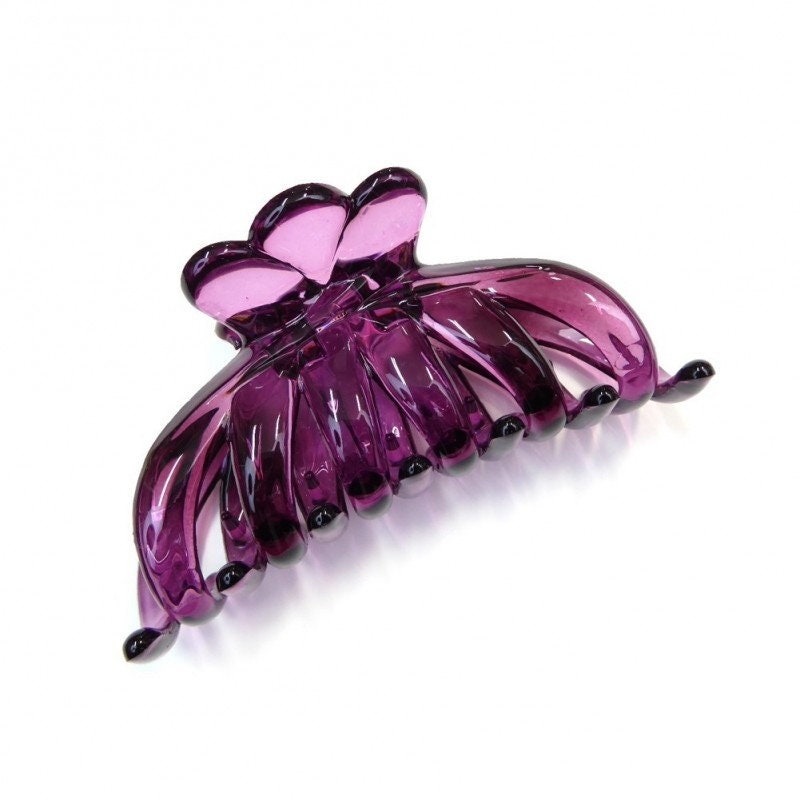 Pince crabe cheveux classique de 8,5 cm violet