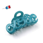 Pince à cheveux "Love" 8,5cm, bleu, qualité premium, Fabrication française