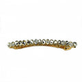 Barrette cheveux perles cristaux argent 8.5cm