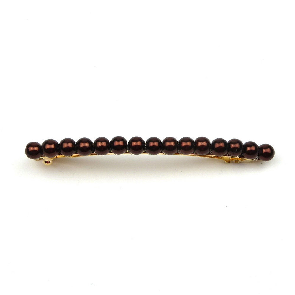 Barrette cheveux fine 8cm, perles nacrées