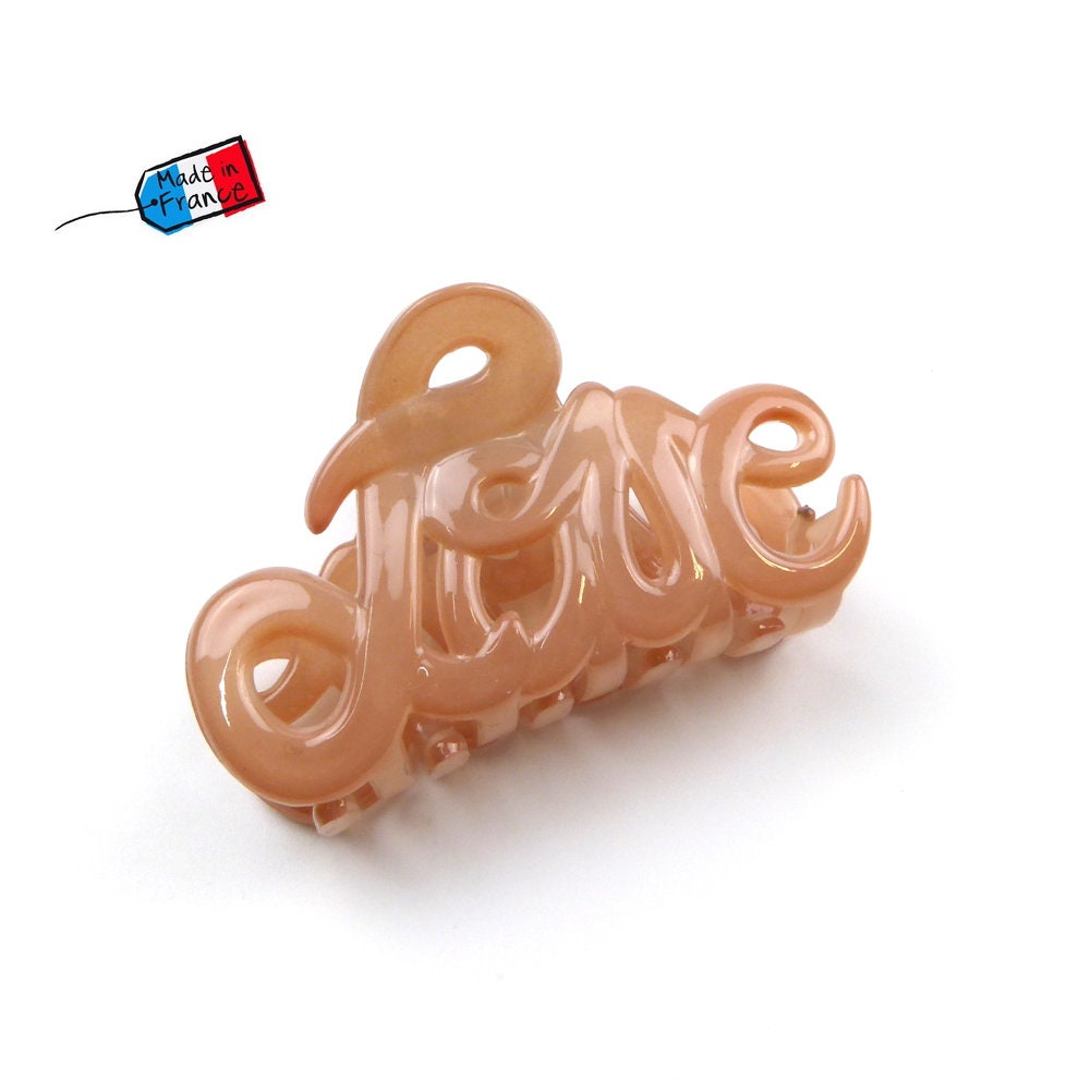 Pince à cheveux "Love" 5,5cm en acétate, qualité premium, fabrication française