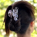 Pince à cheveux crabe en acétate motif écaille de tortue – 8,5 cm