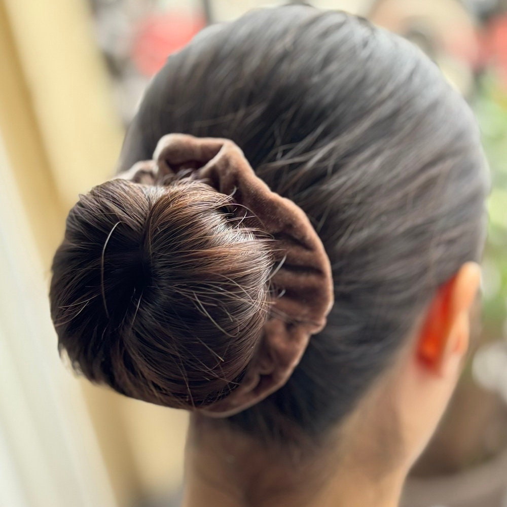 Lot de 2 chouchous scrunchie velours - vert émeraude