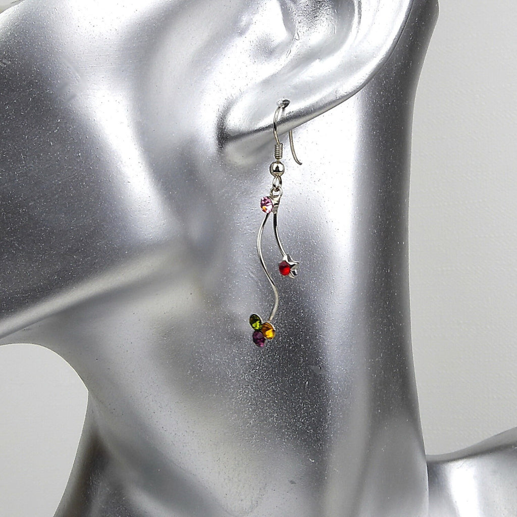 Boucle d'oreille pendante cristal