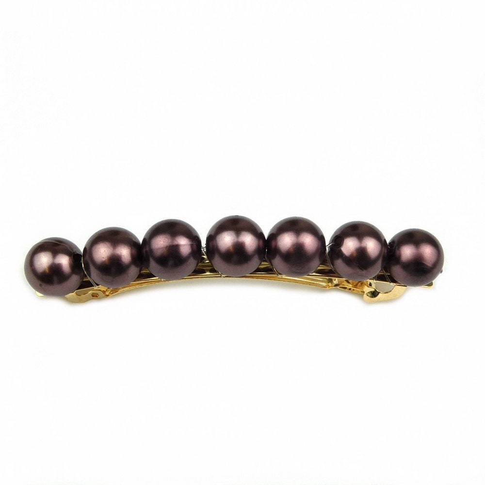 Barrette cheveux 8.5cm perle nacré