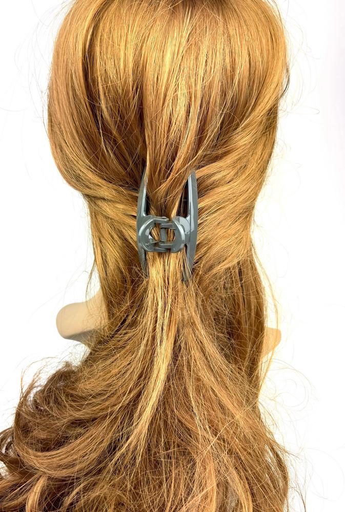 Lot de 2 pinces cheveux métallisées 8cm