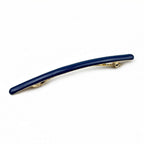 Barrette cheveux émail fine 10cm bleu marine