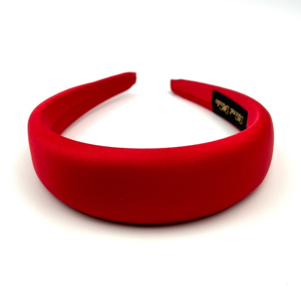 Serre tête cheveux satin large - rouge