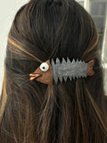Barrette cheveux originale "arête de poisson" en pâte polymère