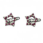 Barrettes cheveux étoile strass rose - Lot de 2