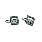 Barrettes cheveux carré en métal et strass - Lot de 2
