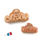 Pinces à cheveux "Love" 8,5cm en acétate, élégante, Made in France