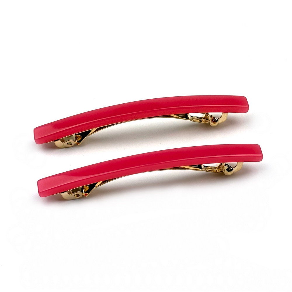 Barrettes cheveux fine 7cm fuchsia - Lot de 2