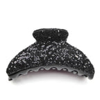 Pince à cheveux crabe 9cm recouverte de paillettes - noir