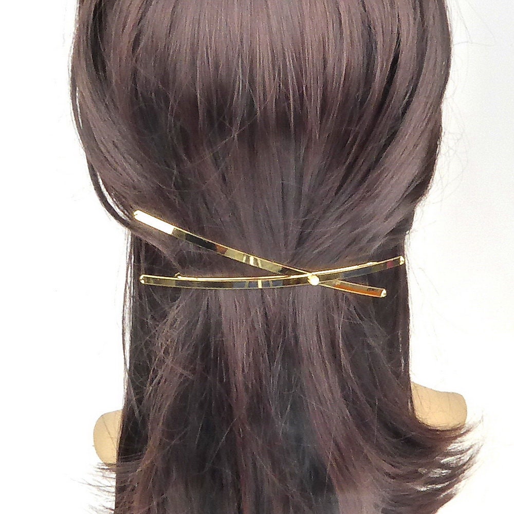 Barrette cheveux longue forme croix