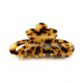 Pince crabe en acétate motif tortue – Fait main 8 cm | Beige 