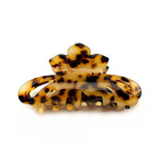 Pince crabe en acétate motif tortue – Fait main 8 cm | Beige 