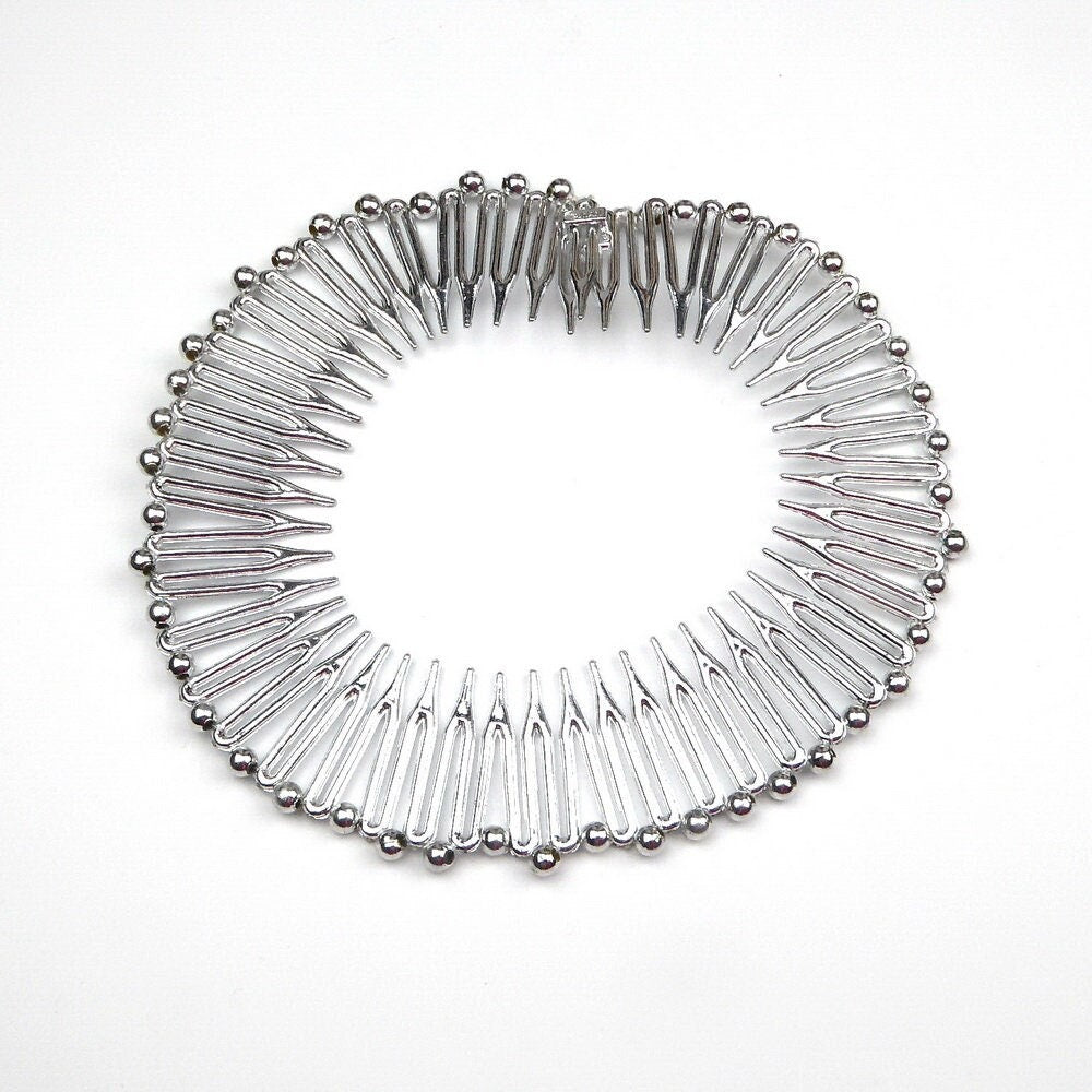 Serre tête souple zigzag à dents doré ou argenté