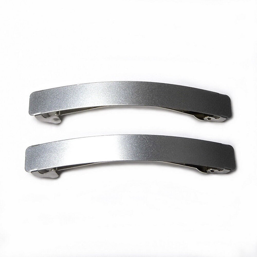Barrettes métallisées mat Made in France 8cm - Lot de 2
