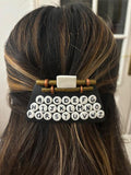 Barrette cheveux originale "dactylo-machine à écrire" en pâte polymère