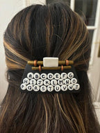 Barrette cheveux originale "dactylo-machine à écrire" en pâte polymère