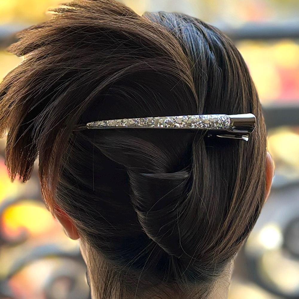 Grande pince cheveux concorde paillette 13cm