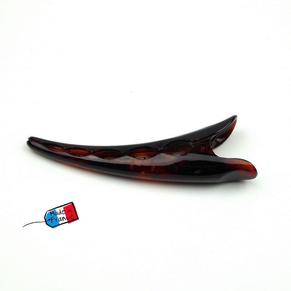 Grande pince cheveux Concorde 11,5cm fabrication française - marron