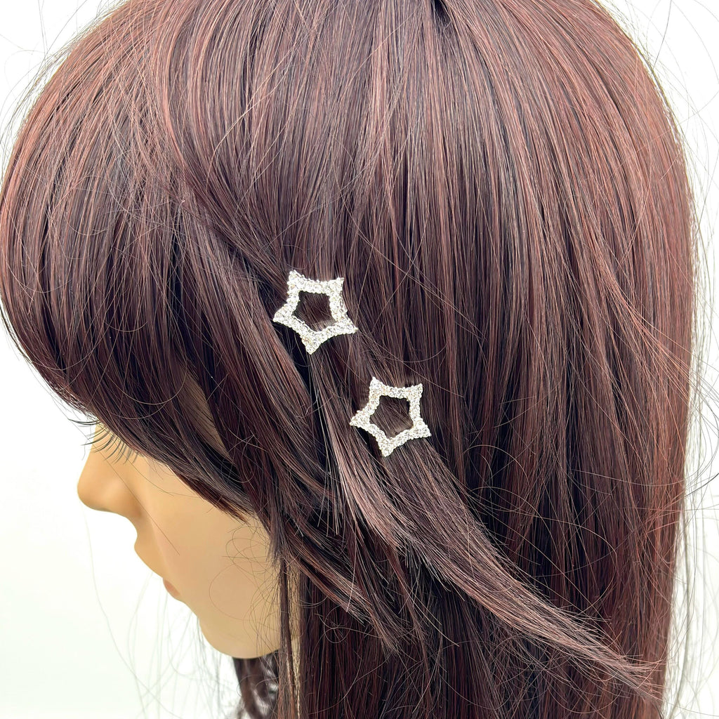 Barrettes cheveux étoile strass brillant