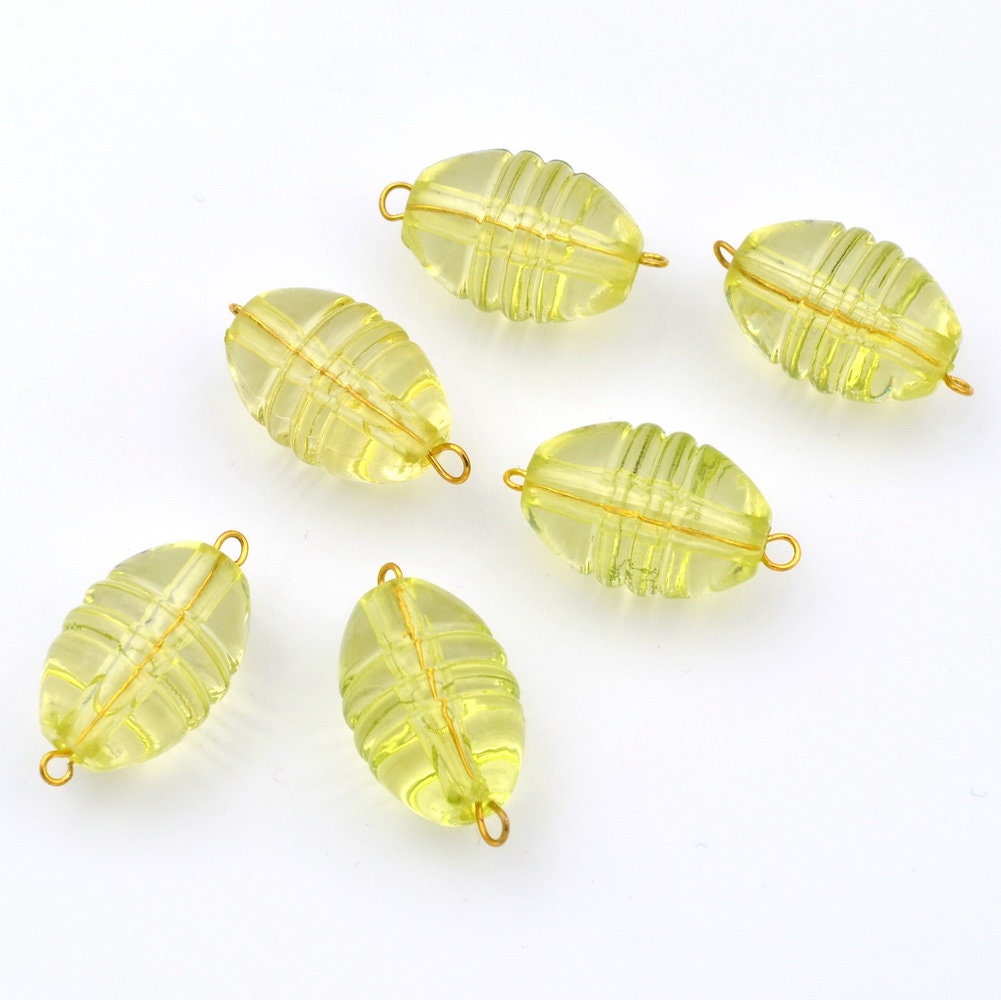 Lot de 10 perles ovales acrylique