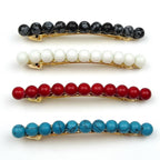 Barrette cheveux 8cm, perles 8mm