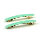 Barrettes cheveux fine 7cm vert eau - Lot de 2
