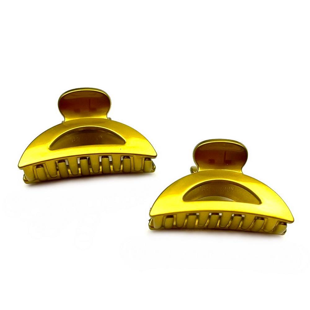 Lot de 2 grandes pinces cheveux crabe 8.5cm métallisées