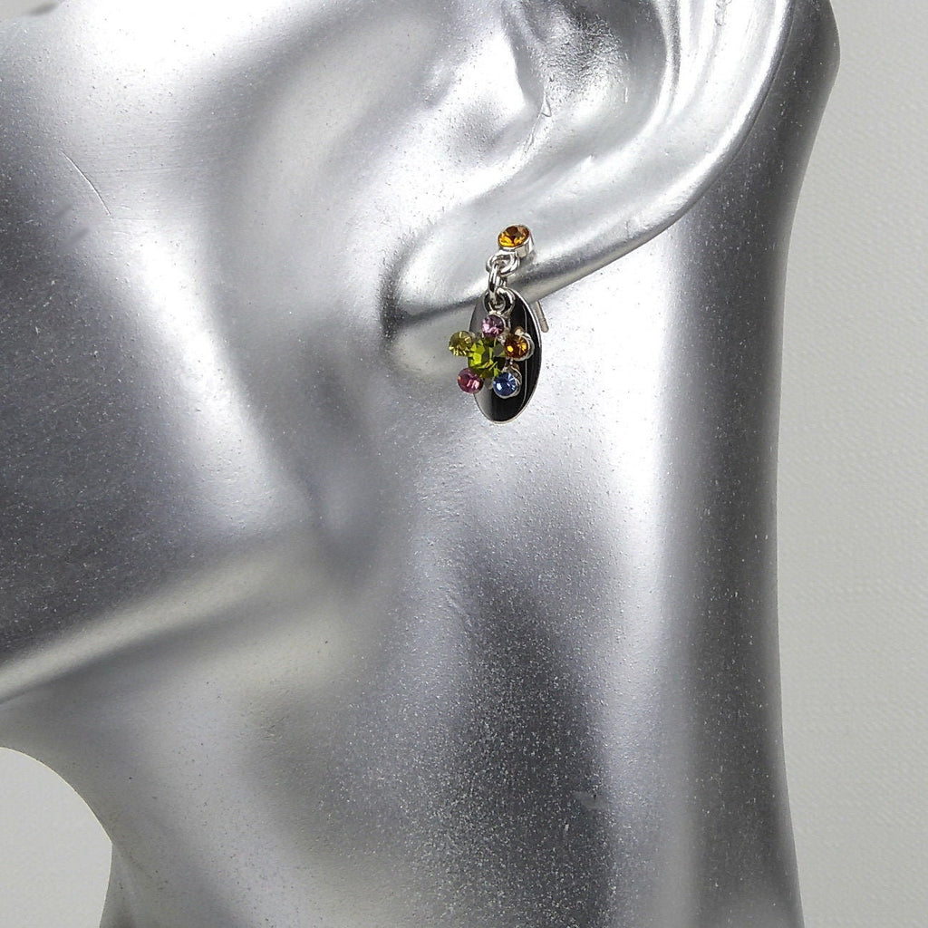 Boucle d'oreille pendante cristal