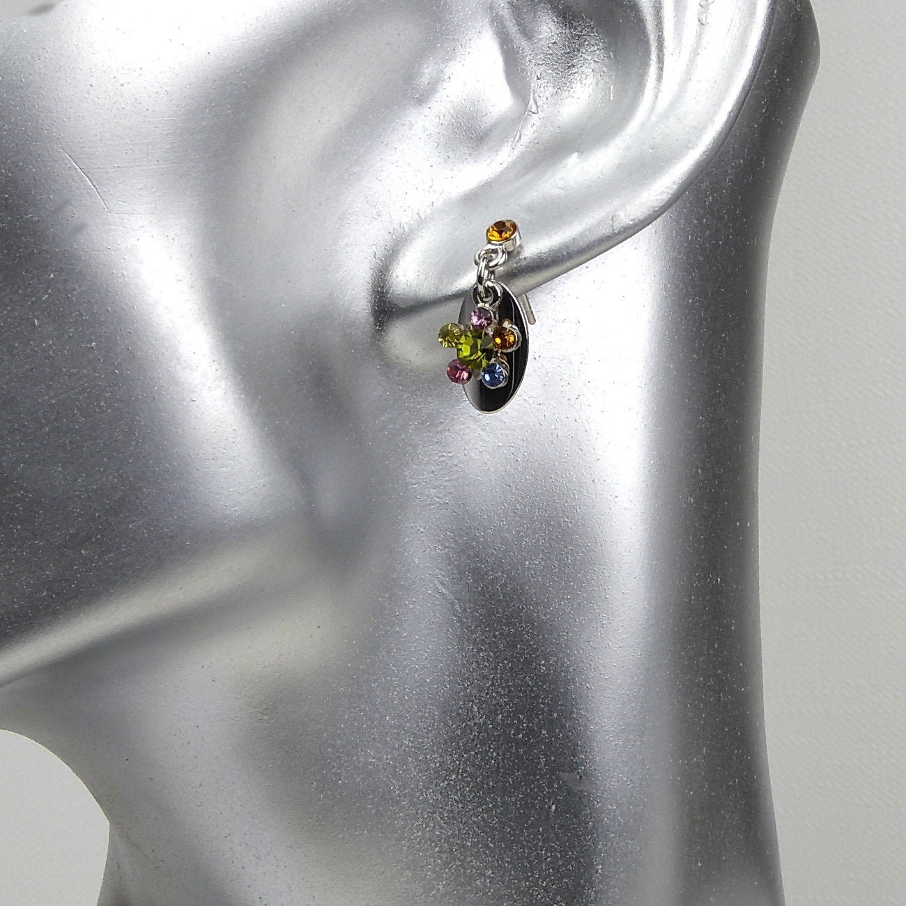 Boucle d'oreille pendante cristal