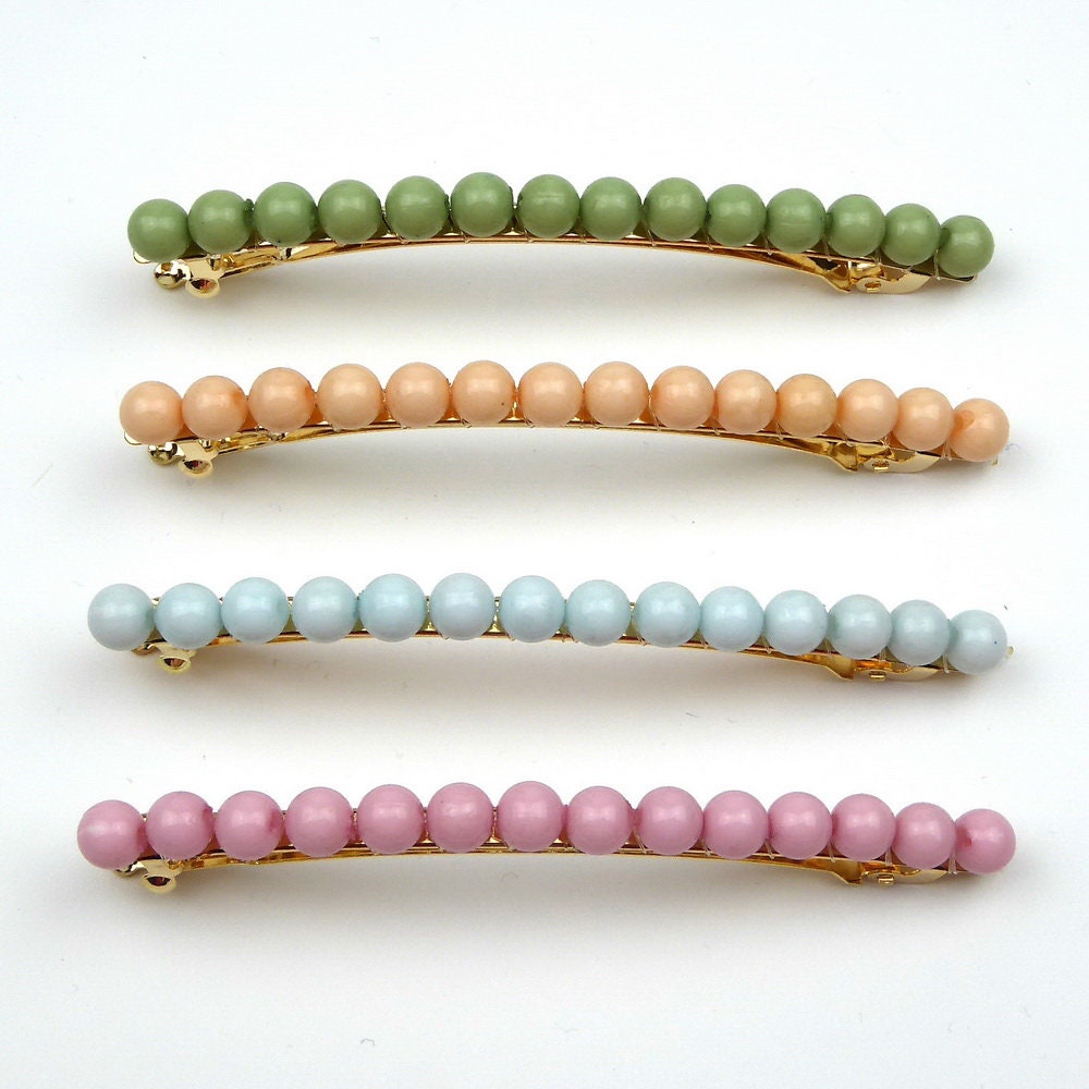 Barrette cheveux fine 8cm, perle