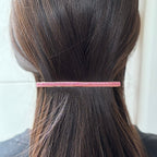 Barrette cheveux longue 10cm avec chaine strass rose