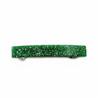 Barrette Cheveux Paillettes 8cm Acétate Fait Main vert